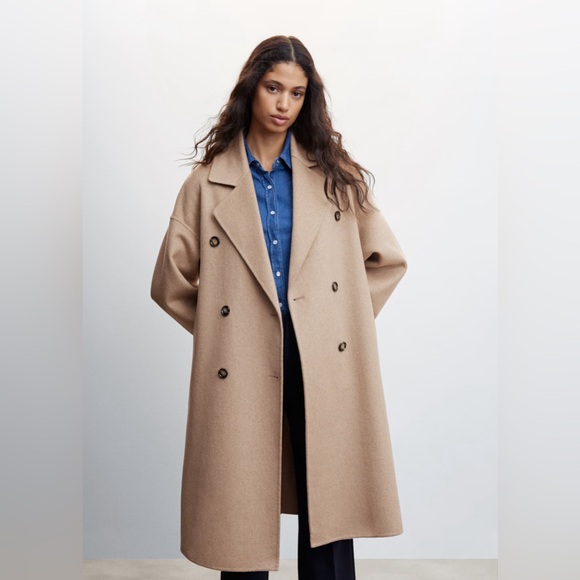 MANGO oversized wool coat - large - Picture 3 of 7